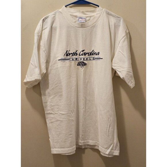 North Carolina Tar Heels‎ University White T-Shirt Embroidered Size Large - Picture 1 of 4